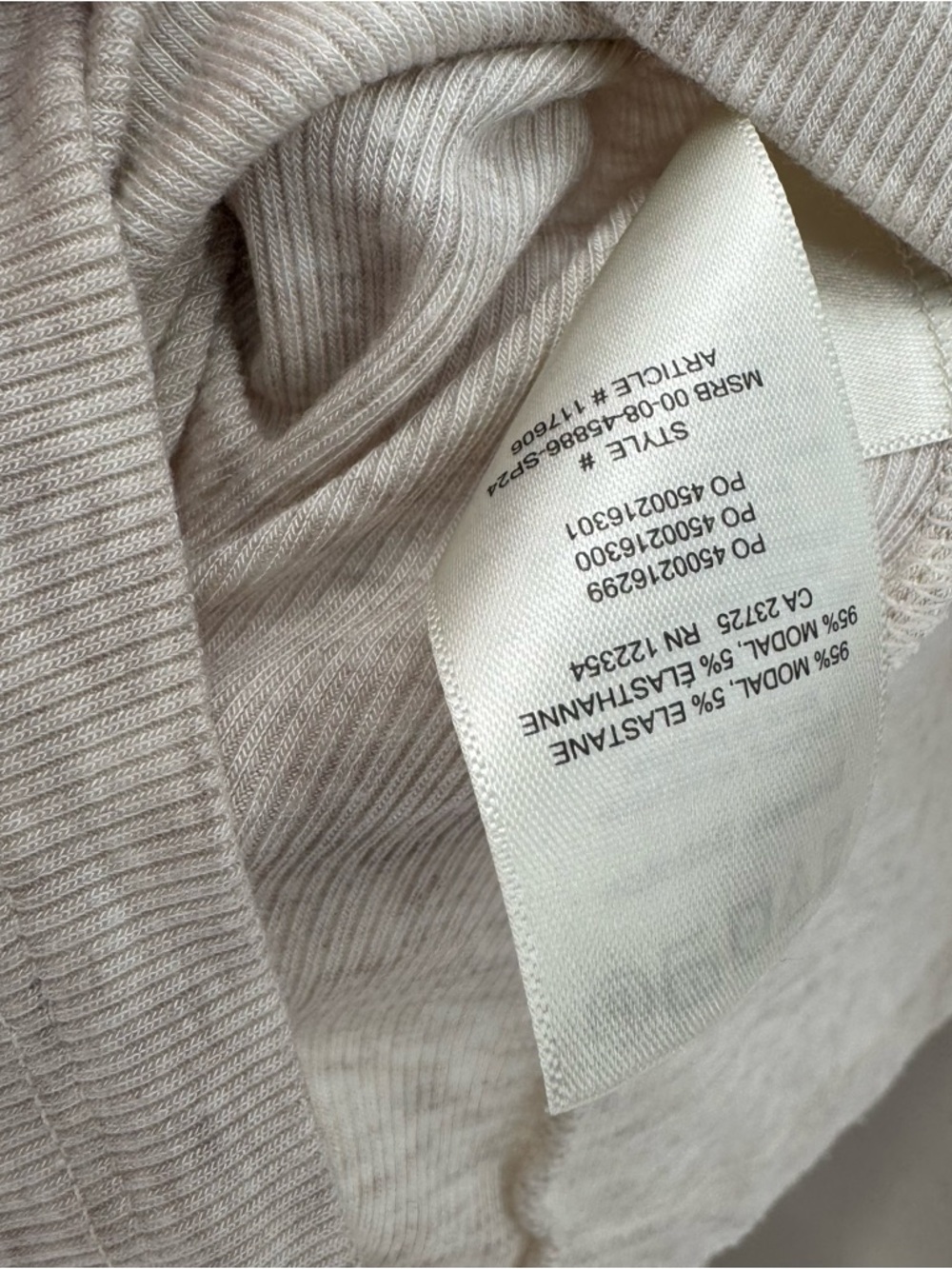The Group Babaton Luxe Lounge Temptation Cream Long Sleeve Ribbed Maxi Dress L - Picture 7 of 7